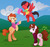 Size: 536x504 | Tagged: safe, artist:lissystrata, pony, g4, adric, doctor who, nyssa, ponified, tegan jovanka