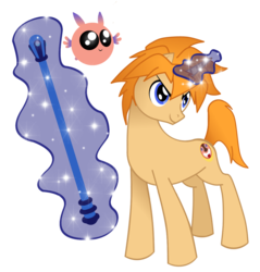 Size: 1024x1072 | Tagged: safe, artist:zapnir, parasprite, pony, ark, crossover, glowing horn, horn, levitation, magic, paraspritized, ponified, telekinesis, terranigma, yomi