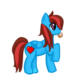 Size: 512x512 | Tagged: safe, artist:blossomsdream, oc, oc only, oc:lucid heart, pegasus, pony, cinnamon bun, female, food, mouth hold, raised hoof, simple background, solo, transparent background