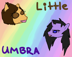 Size: 1024x819 | Tagged: safe, artist:umbraamethyst, oc, oc only, oc:little tweenframes, oc:umbra amethyst, earth pony, pony, unicorn, doodle, female, ponysona, purposely bad art, sisters