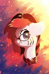 Size: 1000x1500 | Tagged: safe, artist:freeedon, oc, oc only, pony, bowtie, bust, female, glasses, mare, portrait, solo