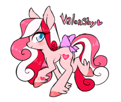 Size: 1021x856 | Tagged: safe, artist:plumsweet, valenshy, earth pony, pony, g3, bow, female, solo, tail bow