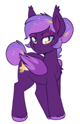 Size: 516x791 | Tagged: safe, artist:lulubell, oc, oc only, oc:general starglow, bat pony, pony, eyeshadow, fangs, female, makeup, mare, solo