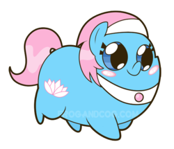 Size: 550x474 | Tagged: safe, artist:coggler, artist:frog&cog, artist:gopherfrog, lotus blossom, earth pony, pony, g4, chubbie, female, simple background, solo, sticker, transparent background