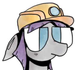 Size: 1026x960 | Tagged: safe, artist:densomething, maud pie, pony, g4, rock solid friendship, bust, female, helmet, mining helmet, simple background, solo, white background