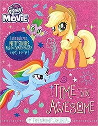 Size: 390x499 | Tagged: safe, applejack, rainbow dash, spike, dragon, g4, my little pony: the movie, official, amazon.com, friendship journal, my little pony logo, united kingdom