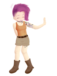 Size: 3000x4000 | Tagged: safe, artist:upsidedownpanda, scootaloo, human, g4, clothes, female, humanized, piercing, simple background, sketch, solo, tattoo, transparent background