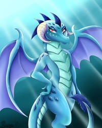 Size: 1024x1280 | Tagged: safe, artist:marcushunter, princess ember, dragon, g4, female, hand on hip, signature, solo
