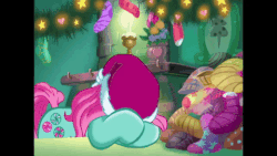 Size: 480x270 | Tagged: safe, screencap, minty, pony, a very minty christmas, g3, animated, clothes, female, gif, socks, solo, that pony sure does love socks