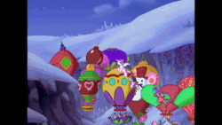 Size: 480x270 | Tagged: safe, screencap, minty, pinkie pie (g3), star catcher, pony, a very minty christmas, g3, animated, female, gif, hot air balloon