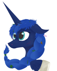 Size: 3668x4619 | Tagged: safe, artist:pony-from-everfree, princess luna, pony, g4, absurd resolution, braid, bust, digital art, female, lineless, messy mane, simple background, solo, transparent background, wild