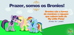 Size: 843x403 | Tagged: safe, fluttershy, rainbow dash, twilight sparkle, pony, g4, brazil, brony, cardboard twilight, discovery kids, facebook, portuguese, stock vector, translated in the description