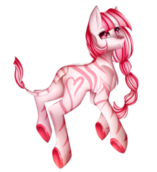 Size: 3146x3457 | Tagged: safe, artist:kurochhi, oc, oc only, oc:strawberry shortcake, hybrid, zony, female, high res, simple background, solo, transparent background