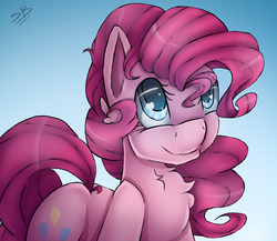 Size: 2070x1797 | Tagged: safe, artist:starsketchmeh, pinkie pie, earth pony, pony, g4, colored pupils, female, looking up, smiling, solo