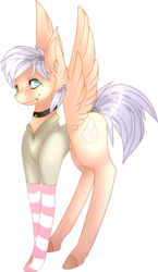 Size: 882x1516 | Tagged: safe, artist:poppy-opium, oc, oc only, oc:spring breeze, pegasus, pony, clothes, male, simple background, socks, solo, stallion, striped socks, transparent background