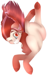 Size: 2083x3330 | Tagged: safe, artist:maximpy, oc, oc only, oc:innamorarsi, earth pony, pony, chest fluff, falling, female, high res, mare, one eye closed, simple background, solo, transparent background, wink