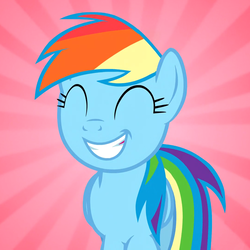 Size: 1080x1080 | Tagged: safe, edit, edited screencap, screencap, rainbow dash, pony, all bottled up, g4, best friends until the end of time, cute, dashabetes, eyes closed, female, pure unfiltered happiness, smiling, solo
