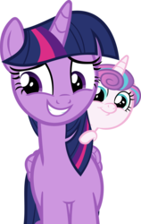 Size: 3360x5311 | Tagged: safe, artist:ironm17, princess flurry heart, twilight sparkle, alicorn, pony, a flurry of emotions, g4, absurd resolution, grin, simple background, smiling, transparent background, twilight sparkle (alicorn), vector