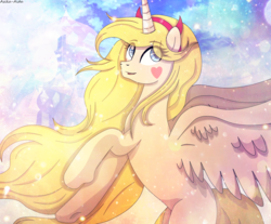 Size: 3744x3102 | Tagged: safe, artist:asika-aida, alicorn, pony, female, high res, mare, ponified, smiling, solo, star butterfly, star vs the forces of evil