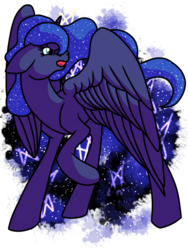 Size: 1024x1365 | Tagged: safe, artist:stereo-of-the-heart, princess luna, alicorn, pony, g4, female, looking back, simple background, solo, transparent background, walking