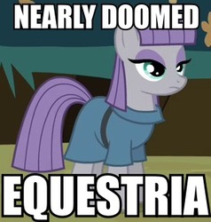 Size: 286x300 | Tagged: safe, edit, edited screencap, screencap, maud pie, earth pony, pony, g4, rock solid friendship, cropped, female, image macro, meme, solo