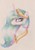 Size: 674x960 | Tagged: safe, artist:langustka, princess celestia, alicorn, pony, g4, bust, crown, female, jewelry, mare, peytral, portrait, regalia, solo, traditional art