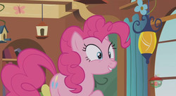 Size: 844x462 | Tagged: safe, screencap, pinkie pie, earth pony, pony, fluttershy leans in, g4, female, mare, solo