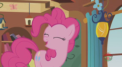 Size: 844x462 | Tagged: safe, screencap, pinkie pie, earth pony, pony, fluttershy leans in, g4, female, mare, solo