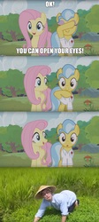 Size: 1662x3702 | Tagged: safe, screencap, doctor fauna, fluttershy, human, pony, fluttershy leans in, g4, dank memes, filthy frank, image macro, irl, irl human, meme, photo, screencap comic, shitposting loudly, welcome to the rice fields