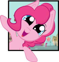 Size: 5400x5713 | Tagged: safe, artist:binkyt11, pinkie pie, earth pony, pony, g4, absurd resolution, breaking the fourth wall, female, looking at you, solo