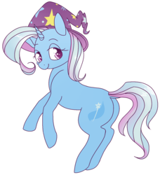 Size: 1175x1289 | Tagged: safe, artist:archego-art, trixie, pony, unicorn, g4, butt, buttt, clothes, cute, diatrixes, female, hat, mare, plot, simple background, smiling, solo, the great and powerful ass, transparent background, trixie's hat