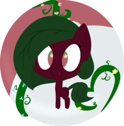 Size: 894x909 | Tagged: safe, artist:binkyt11, oc, oc only, oc:terra flora, earth pony, pony, chibi, female, filly, hooves, lineless, looking at you, mare, open mouth, solo, vine