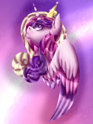 Size: 1024x1365 | Tagged: safe, artist:sketchthebluepegasus, princess cadance, pony, g4, bust, female, portrait, solo, watermark