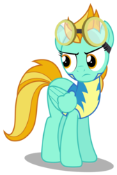 Size: 2020x3000 | Tagged: safe, artist:brony-works, lightning dust, pegasus, pony, g4, angry, clothes, female, high res, simple background, solo, transparent background, uniform, vector, wonderbolt trainee uniform