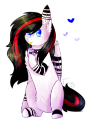 Size: 538x752 | Tagged: safe, artist:twinkepaint, oc, oc only, oc:jemmie j, pegasus, pony, blue heart, colored pupils, cup, female, mare, simple background, sitting, solo, tongue out, transparent background