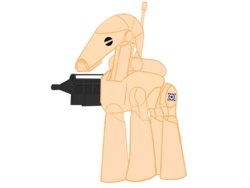 Size: 2048x1536 | Tagged: safe, artist:b1battledroid, pony, battle droid, battle droids, blaster, droid, ponified, simple background, solo, star wars, transparent background