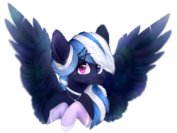 Size: 2000x1500 | Tagged: safe, artist:flinrich, oc, oc only, oc:amaya, pegasus, pony, clothes, female, heterochromia, mare, simple background, socks, solo, spread wings, transparent background, wings