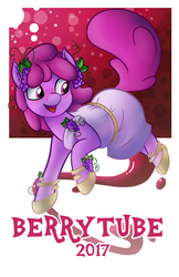 Size: 600x927 | Tagged: safe, artist:jorobro, berry punch, berryshine, earth pony, pony, g4, abstract background, berrytube, clothes, female, mare, simple background, solo, toga, white background