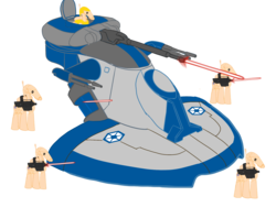Size: 2048x1536 | Tagged: safe, artist:b1battledroid, pony, aat, battle droids, crossover, group, laser, ponified, star wars, tank (vehicle)