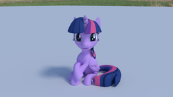 Size: 1920x1080 | Tagged: safe, artist:blenderpony, derpibooru exclusive, twilight sparkle, alicorn, pony, g4, 3d, blender, blender cycles, crossed hooves, cute, female, fixed, looking at you, mare, raised hoof, sitting, smiling, solo, twiabetes, twilight sparkle (alicorn)