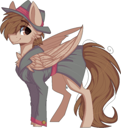 Size: 1232x1303 | Tagged: safe, artist:tay-niko-yanuciq, oc, oc only, pegasus, pony, clothes, hat, simple background, solo, transparent background