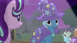 Size: 1280x720 | Tagged: safe, screencap, amethyst star, linky, meadow song, shoeshine, sparkler, starlight glimmer, trixie, written script, pony, g4, no second prances