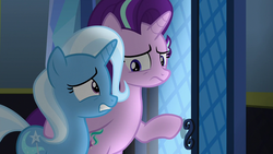 Size: 1280x720 | Tagged: safe, screencap, starlight glimmer, trixie, pony, g4, to where and back again, twilight's castle