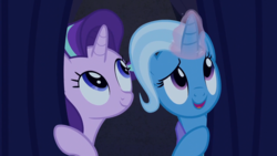 Size: 1280x720 | Tagged: safe, screencap, starlight glimmer, trixie, pony, g4, no second prances