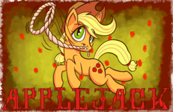 Size: 5100x3300 | Tagged: safe, artist:sirdeeviant, applejack, earth pony, pony, g4, absurd resolution, female, poster, solo, text