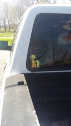 Size: 1836x3264 | Tagged: safe, artist:applejackthetruck, applejack, earth pony, pony, g4, decal, ford, ford ranger, irl, photo, sticker, truck