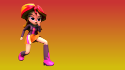 Size: 4096x2304 | Tagged: safe, artist:oc1024, sunset shimmer, equestria girls, g4, 3d, boots, clothes, female, high heel boots, high res, jacket, leather jacket, skirt, skirt lift, solo, source filmmaker