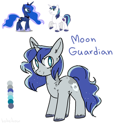 Size: 806x860 | Tagged: safe, artist:koteikow, princess luna, shining armor, oc, pony, g4, fusion, simple background, white background