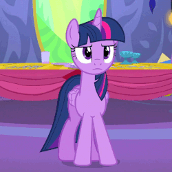 Size: 680x680 | Tagged: safe, edit, edited screencap, screencap, twilight sparkle, alicorn, pony, g4, no second prances, animated, cropped, cup, dining room, female, gif, loop, raised hoof, silverware, solo, stare, table, talking, twilight sparkle (alicorn), twilight's castle, worried
