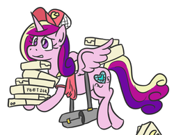 Size: 728x568 | Tagged: safe, artist:jargon scott, princess cadance, alicorn, pony, g4, cadance's pizza delivery, carrying, female, food, peetzer, pizza, pizza delivery, simple background, solo, this will end in tears and/or ruined peetzer, white background
